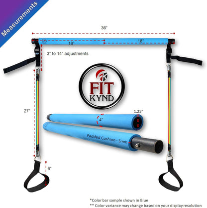 Portable Pilates Bar Kit with Resistance Bands, 6 Stackable Tension Ropes, Adjustable Strap Length, Foot Loops, Home Workout Equipment for Women. Fitness Exercises for Strength Training.